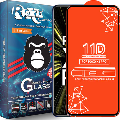 Roxel Edge To Edge Tempered Glass for Poco X3 Pro(Pack of 1)
