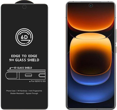YOUTH MOBI Edge To Edge Tempered Glass for iQOO 12 5G, iQOO Neo 9 5G, iQOO Neo 9 Pro 5G (Black)(Pack of 1)