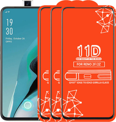 Qyist Edge To Edge Tempered Glass for Oppo Reno2 F(Pack of 3)