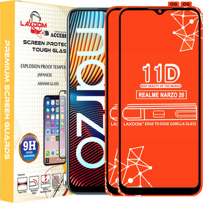 Laxdom Edge To Edge Tempered Glass for REALME NARZO 20(Pack of 2)