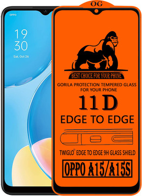 TWIGLO Edge To Edge Tempered Glass for OPPO A15(Pack of 1)