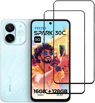 KARTRAY Edge To Edge Tempered Glass for Tecno Spark 30C 5G(Pack of 2)