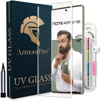 ArmourPro Edge To Edge Tempered Glass for Infinix Note 40 Pro Plus 5G, Infinix Note 40 Pro Plus, Infinix Note 40 Pro 5G, Infinix Note 40 Pro, Note 40 Pro Plus 5G, 1 UV Glue Tempered Glass with 1 Cable Protector(Pack of 1)