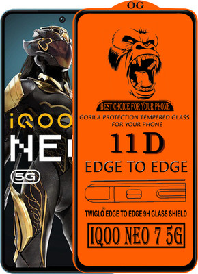 TWIGLO Edge To Edge Tempered Glass for IQOO NEO 7 5G(Pack of 1)