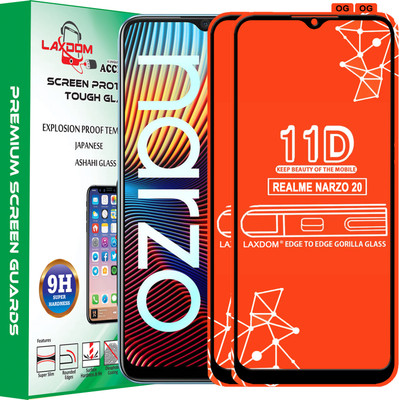 Laxdom Edge To Edge Tempered Glass for REALME NARZO 20(Pack of 2)