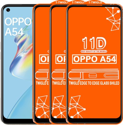 TWIGLO Edge To Edge Tempered Glass for OPPO A54(Pack of 3)