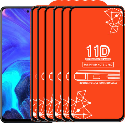 Roxel Edge To Edge Tempered Glass for Infinix Note 10 Pro(Pack of 6)