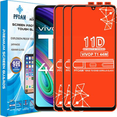 PFOAM Edge To Edge Tempered Glass for VIVO T1 44W(Pack of 3)