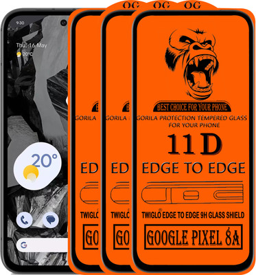 TWIGLO Edge To Edge Tempered Glass for GOOGLE PIXEL 8A(Pack of 3)