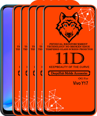 DeepzHub Edge To Edge Tempered Glass for Vivo Y17(Pack of 5)