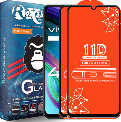 Roxel Edge To Edge Tempered Glass for Vivo T1 44W(Pack of 2)
