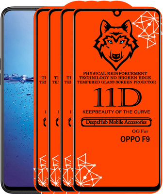 DeepzHub Edge To Edge Tempered Glass for Oppo F9(Pack of 4)