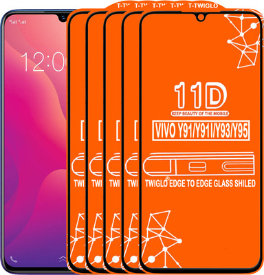 TWIGLO Edge To Edge Tempered Glass for VIVO Y91(Pack of 5)