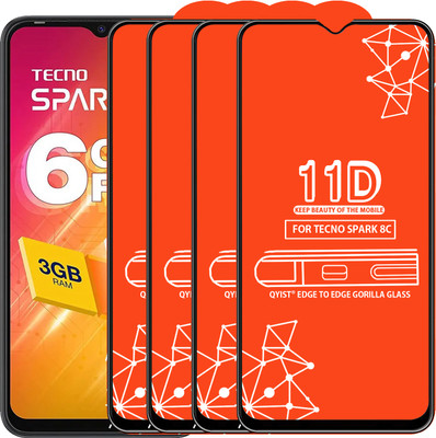 Qyist Edge To Edge Tempered Glass for Tecno Spark 8C(Pack of 4)