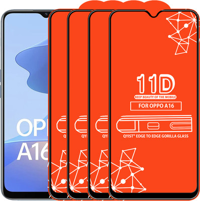 Qyist Edge To Edge Tempered Glass for Oppo A16(Pack of 4)