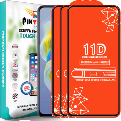 PikTrue Edge To Edge Tempered Glass for Tecno Camon 18 Premier(Pack of 3)