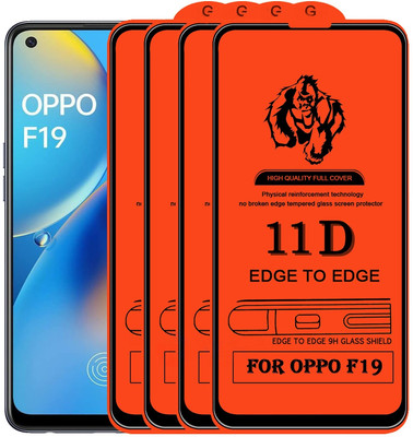 NaturalBuy Edge To Edge Tempered Glass for Oppo F19(Anti Dust Proof Speaker Shield, Ultra Smooth Feel-Pack of 4)(Pack of 4)