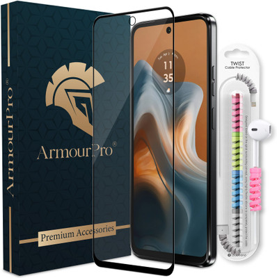 ArmourPro Edge To Edge Tempered Glass for Motorola G34 5G, Motorola G34 5G, Moto G34 5G, G34 5G, (OG Glass with Black Border & Cable Protector)(Pack of 1)