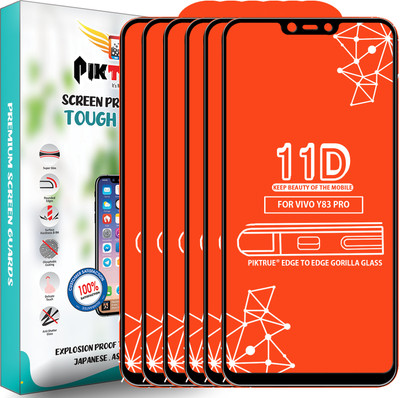 PikTrue Edge To Edge Tempered Glass for Vivo Y83 Pro(Pack of 6)