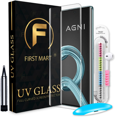 FIRST MART Edge To Edge Tempered Glass for Lava Agni 2 5G, Agni 2 5G, ( 1 UV Light Tempered Glass with 1 Cable Protector )(Pack of 1)