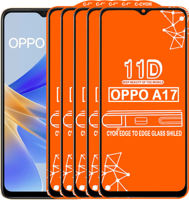 CYOR Edge To Edge Tempered Glass for OPPO A17(Pack of 5)