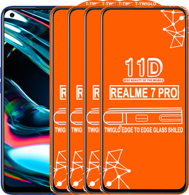 TWIGLO Edge To Edge Tempered Glass for REALME 7 PRO(Pack of 4)