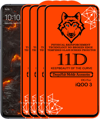 DeepzHub Edge To Edge Tempered Glass for IQOO 3(Pack of 4)