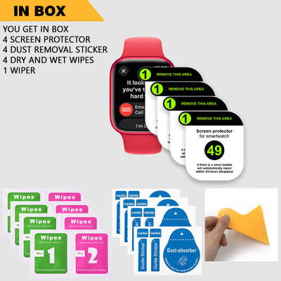 ARBAN Edge To Edge Tempered Glass for Fire-Boltt Ninja Pro Max 1.6inch Smartwatch 4 PROTECTOR + 4 WIPES + 4 DUST REMOVAL STICKER + 1 WIPER(Pack of 4)