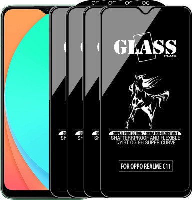 Qyist Edge To Edge Tempered Glass for REALME C11(Pack of 4)