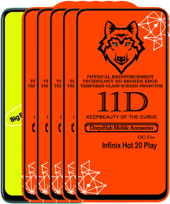 DeepzHub Edge To Edge Tempered Glass for Infinix HOT 20 Play(Pack of 5)