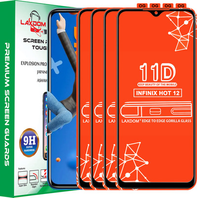 Laxdom Edge To Edge Tempered Glass for INFINIX HOT 12(Pack of 4)