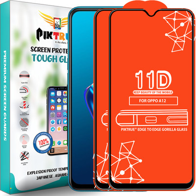 PikTrue Edge To Edge Tempered Glass for Oppo A12(Pack of 2)