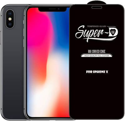 Bigil Edge To Edge Tempered Glass for Apple iPhone X, D Plus Super D Glass crystal clear(Pack of 1)