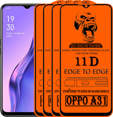 CYOR Edge To Edge Tempered Glass for OPPO A31(Pack of 4)