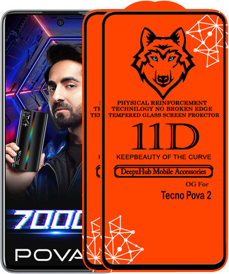DeepzHub Edge To Edge Tempered Glass for Tecno Pova 2(Pack of 2)