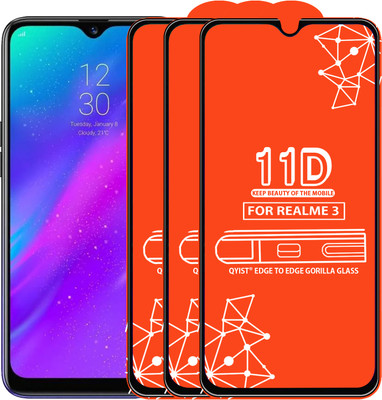 Qyist Edge To Edge Tempered Glass for Realme 3(Pack of 3)