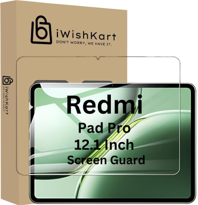 iWishKart Edge To Edge Tempered Glass for Redmi Pad Pro 5G 12.1 Inch, Premium Military grade Edge to Edge Premium gorilla temper black glass screenguard with Self Installation Guide - Wet & Dry wipes, Dust Absorber [With Warranty] tab / tablet ka gilas cover | Premium Accessories(Pack of 1)