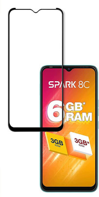 O2MG Edge To Edge Tempered Glass for Tecno Spark 8C(Pack of 1)