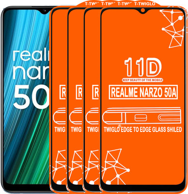 TWIGLO Edge To Edge Tempered Glass for REALME NARZO 50A(Pack of 4)