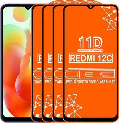 TWIGLO Edge To Edge Tempered Glass for REDMI MI 12C(Pack of 4)