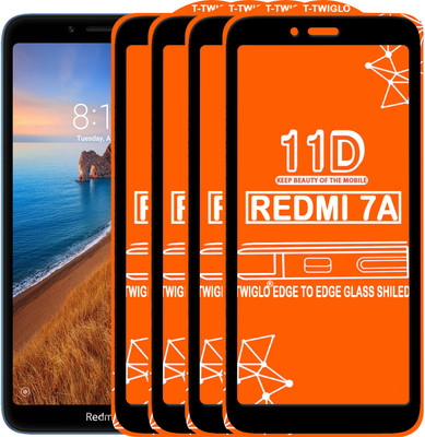 TWIGLO Edge To Edge Tempered Glass for REDMI 7A(Pack of 4)