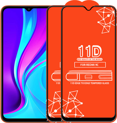 Qyist Edge To Edge Tempered Glass for Redmi 9C(Pack of 2)