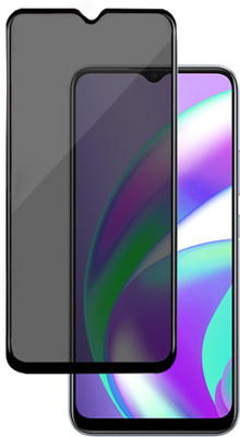 HUPSHY Edge To Edge Tempered Glass for realme C12(Pack of 1)
