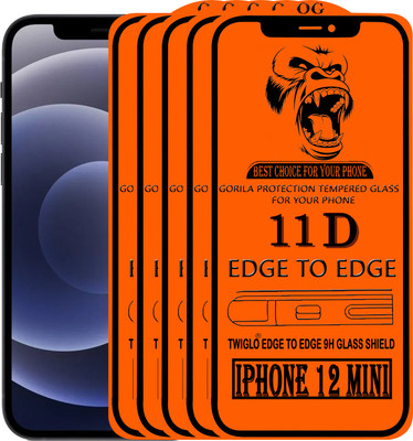TWIGLO Edge To Edge Tempered Glass for IPHONE 12 MINI(Pack of 5)
