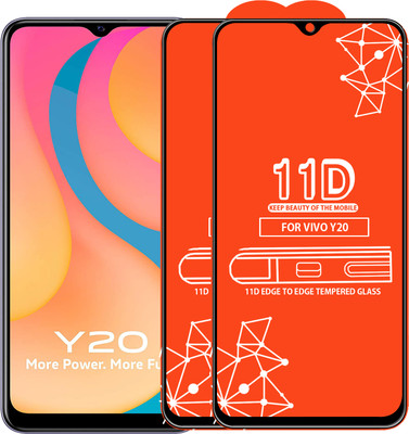Qyist Edge To Edge Tempered Glass for Vivo Y20(Pack of 2)