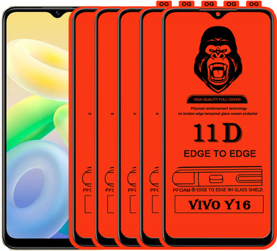 Laxdom Edge To Edge Tempered Glass for VIVO Y16(Pack of 5)