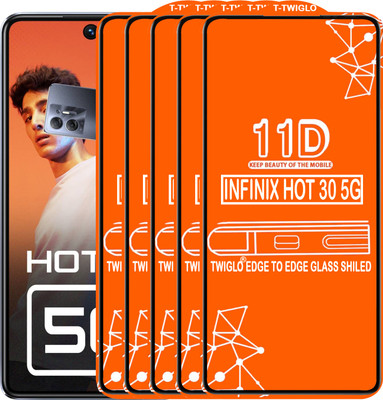 TWIGLO Edge To Edge Tempered Glass for INFINIX HOT 30 5G(Pack of 5)