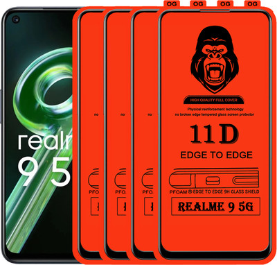Laxdom Edge To Edge Tempered Glass for REALME 9 5G(Pack of 4)