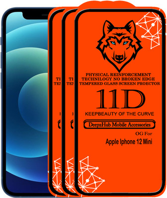 CRodible Edge To Edge Tempered Glass for iPhone 12 Mini(Pack of 3)