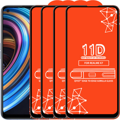 Qyist Edge To Edge Tempered Glass for Realme X7(Pack of 4)